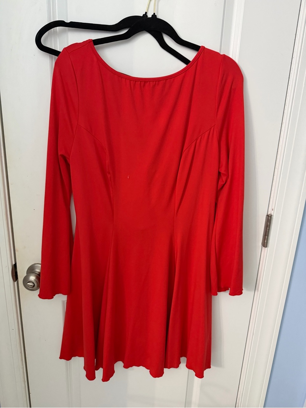 SHEIN Red Long-Sleeve Swing Dress
